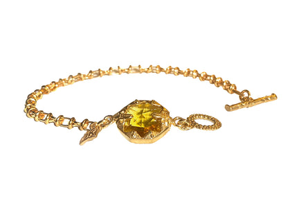 Gem Kingdom Kettenarmband Golden Heritage Kollektion Bronze Vergoldet Anhänger Zirkonia Gelb