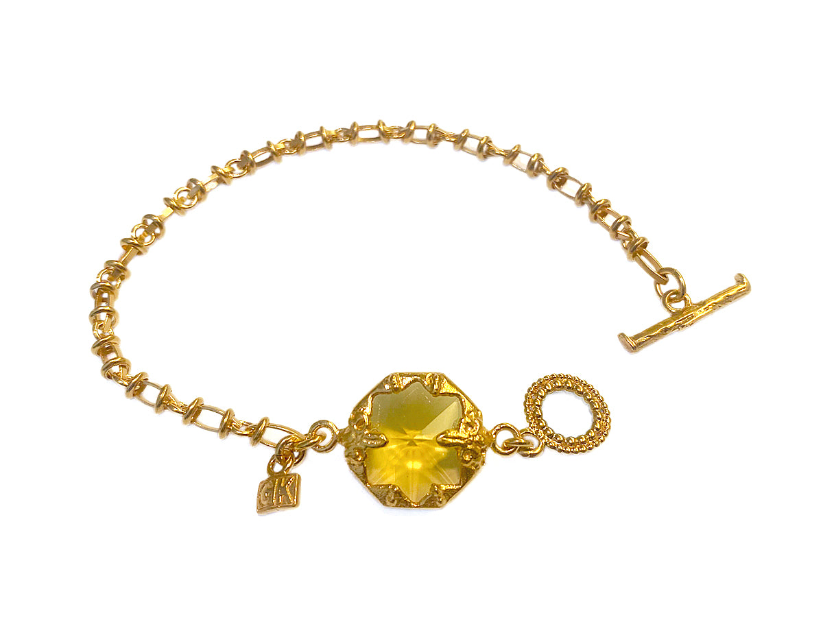 Gem Kingdom Kettenarmband Golden Heritage Kollektion Bronze Vergoldet Zirkonia Gelb