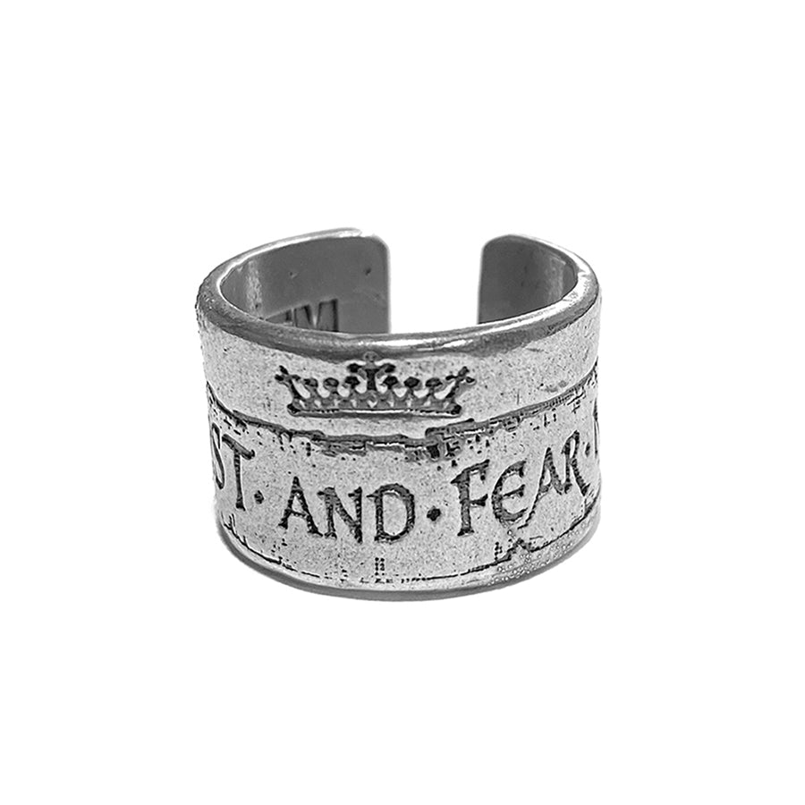 Gem Kingdom Breiter Bandring Be Just and Fear Not 925 Sterling Silber Größenverstellbar