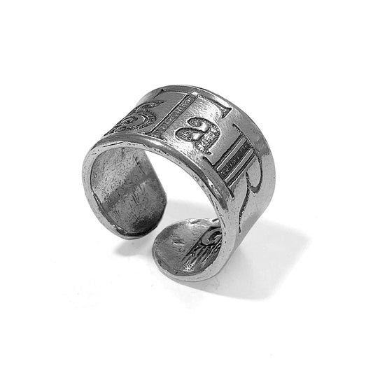 Gem Kingdom Breiter Bandring Graviert Star Rebel Rebel Kollektion 925 Sterling Silber Größenverstellbar