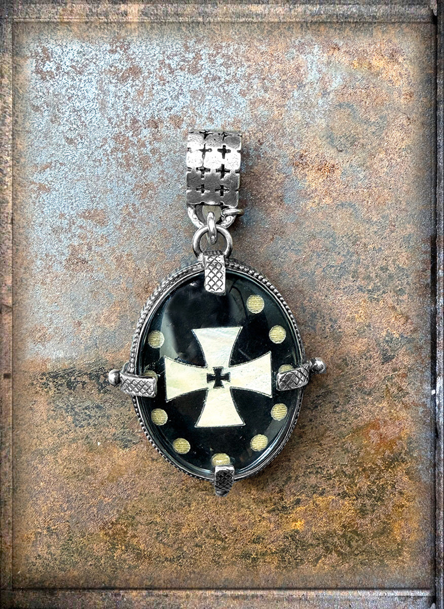 Gem Kingdom Doppelseitiger Kreuz-Anhänger Sterling Silber Glaskristall Achat