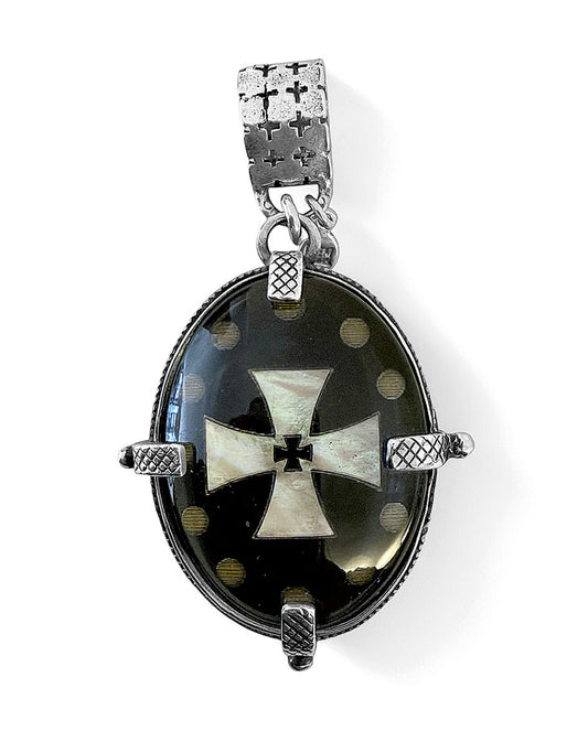Gem Kingdom Doppelseitiger Kreuz-Anhänger 925 Sterling Silber Glaskristall Achatstein