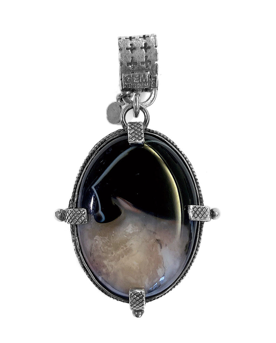 Gem Kingdom Doppelseitiger Kreuz-Anhänger 925 Sterling Silber Glaskristall Achat