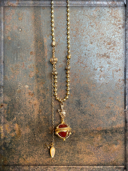 Gem Kingdom Erbskette Bronze Vergoldet Carneol Anhänger Alchemy  Of Soul Kollektion