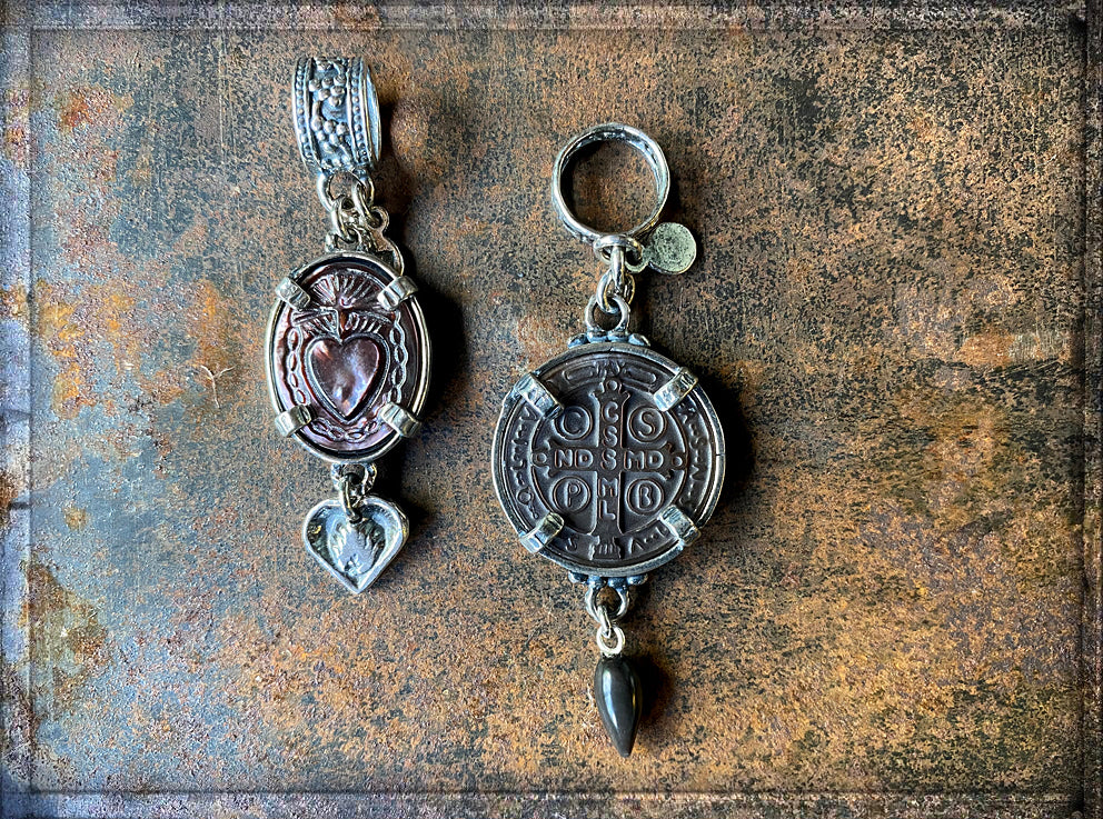 Gem Kingdom Herz-Anhänger Münze Perlmutt Grau Sterling Silber