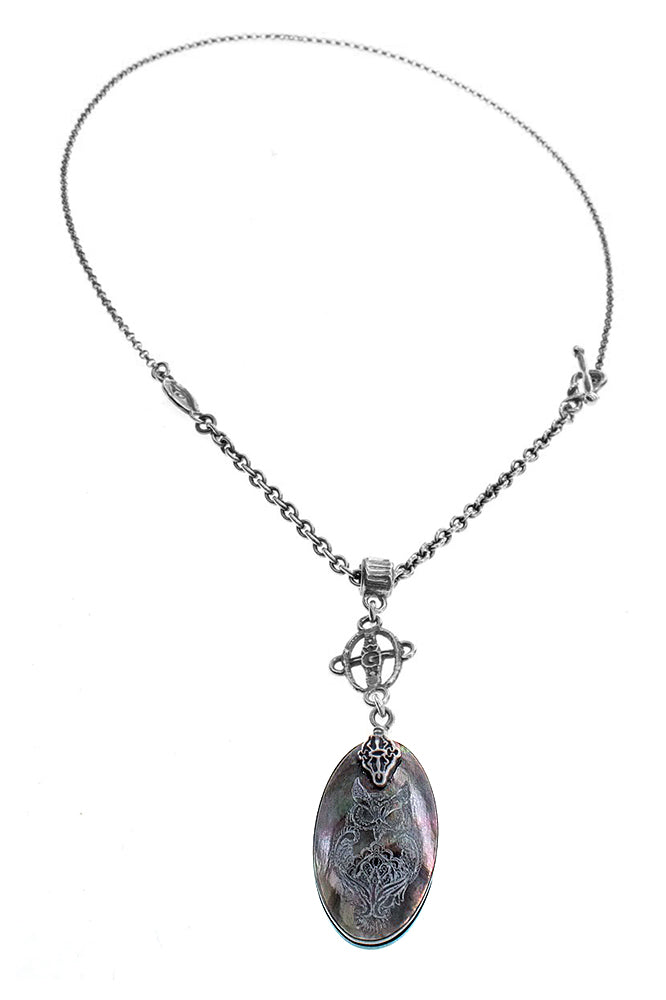 Gem Kingdom Kette Anhänger Eule Perlmutt 925 Sterling Silber Frozen in Time