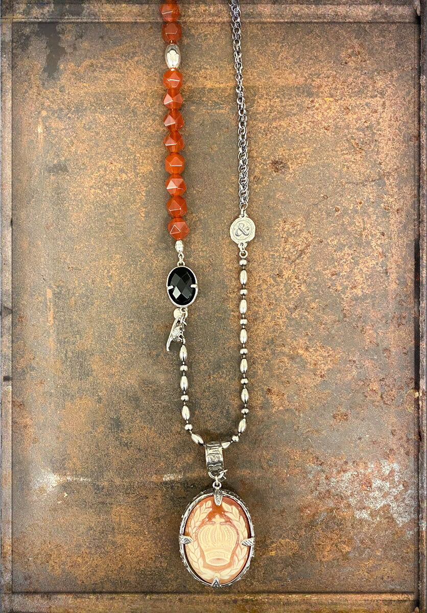 Gem Kingdom Carneol-Armband Kette Sterling Silber Anhänger