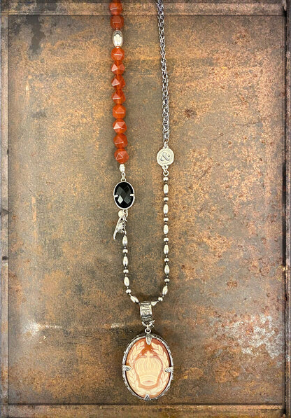Gem Kingdom Carneol-Armband Kette Sterling Silber Anhänger