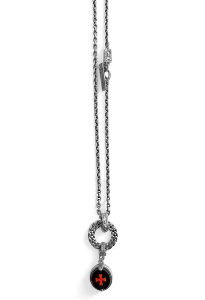 Gem Kingdom Kette Nerolith Coral Cross Sterling Silber Unisex