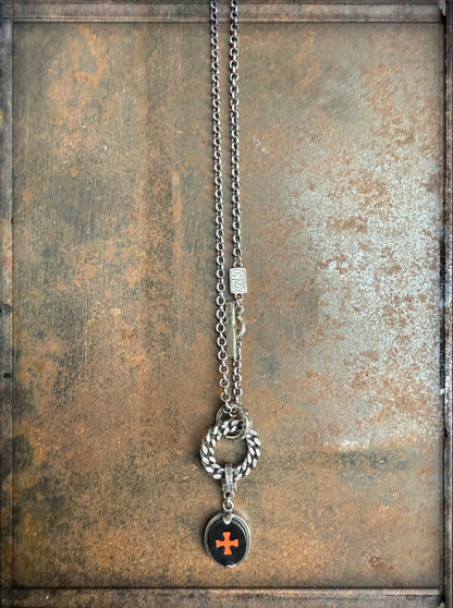 Gem Kingdom Kette Nerolith Coral Kreuz Anhänger 925 Sterling Silber Unisex