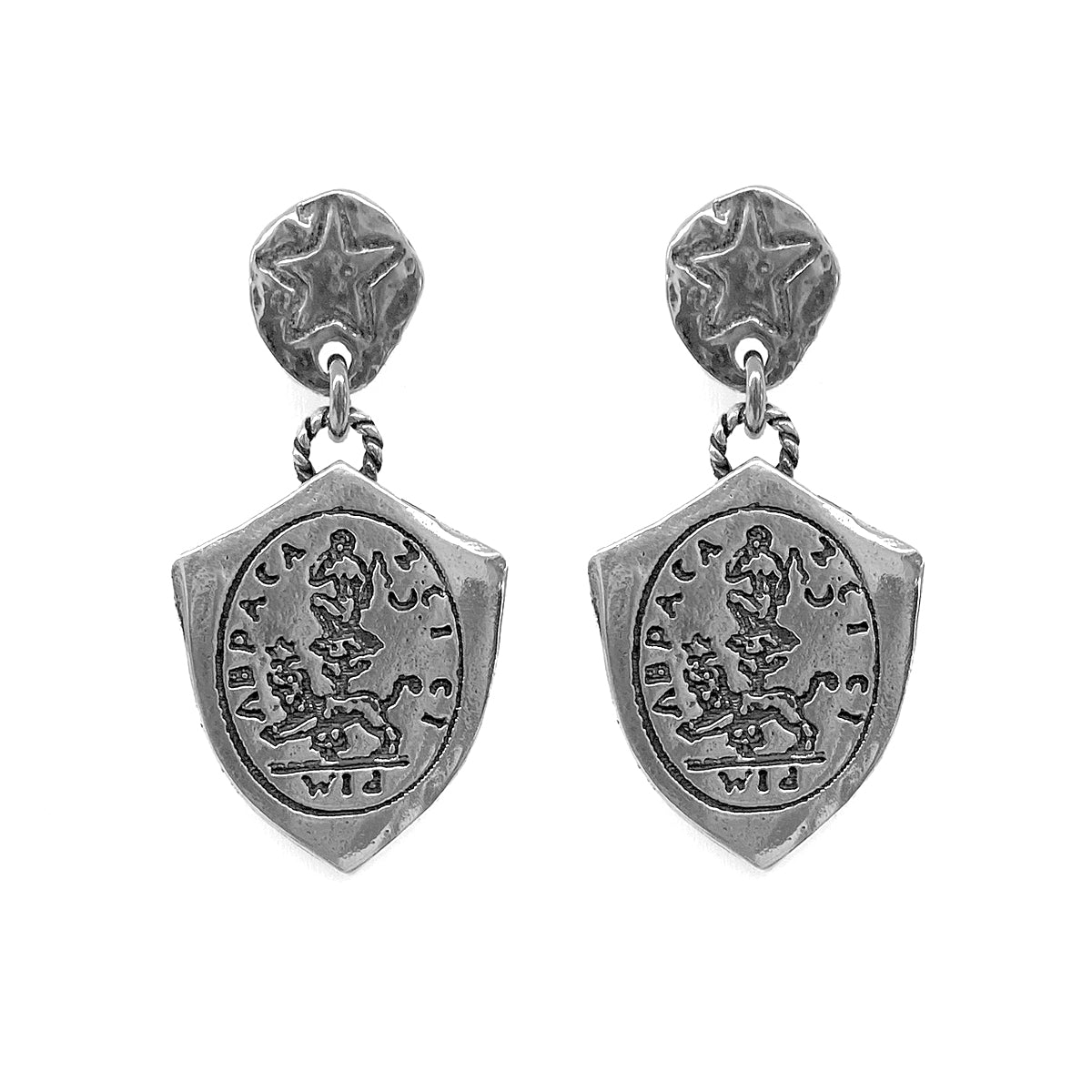 Gem Kingdom Ohrringe Talisman-Motiv Abraxas Gravur 925 Sterling Silber