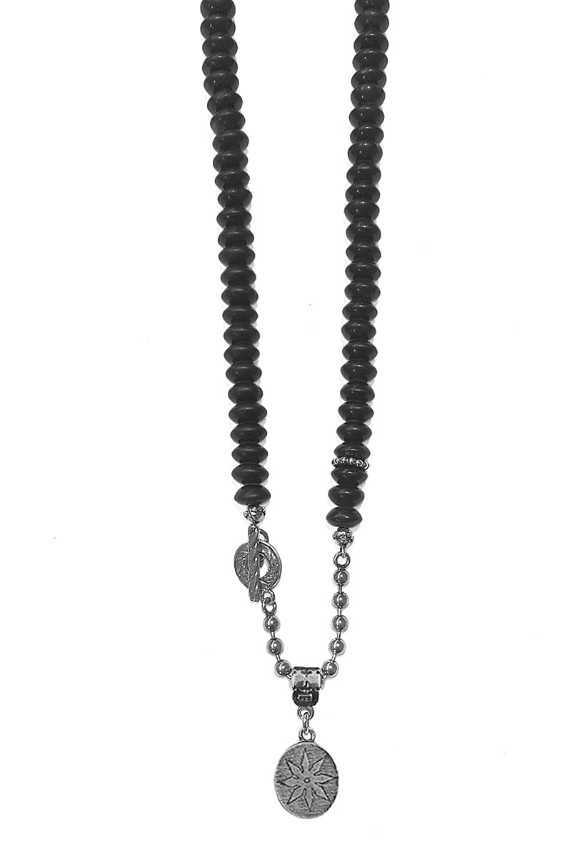 Gem Kingdom Onyxkette Herzanhänger Schwarz Sterling Silber Rebel-Rebel-Kollektion