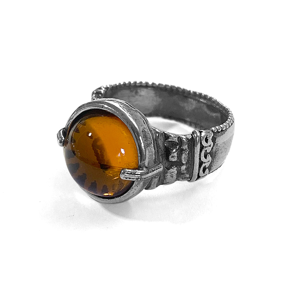 Gem Kingdom Ring Sweet-Dreams-Kollektion Bohemian Kristallglas Bernsteinfarben 925 Sterling Silber