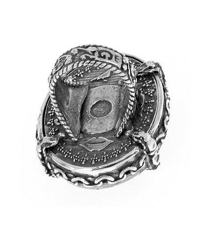 Gem Kingdom Ring Horn Fame Fortune Kollektion Graviert Unikat 925 Sterling Silber Rückseite