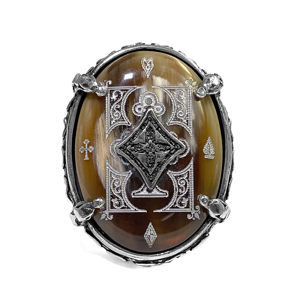 Gem Kingdom Ring Horn Fame Fortune Kollektion Graviert Unikat 925 Sterling Silber