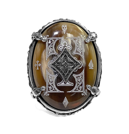Gem Kingdom Ring Horn Fame Fortune Kollektion Graviert Unikat 925 Sterling Silber