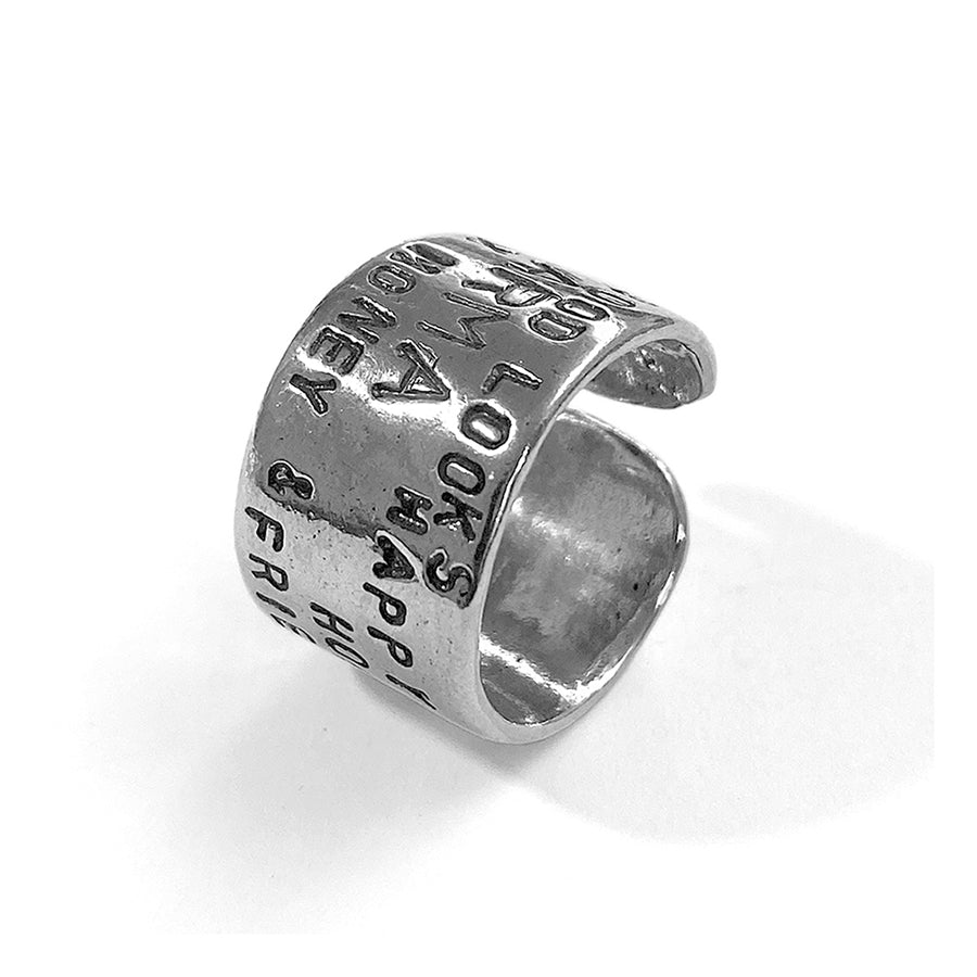 Gem Kingdom Spruchring Words Karma Sterling Silber Unisex
