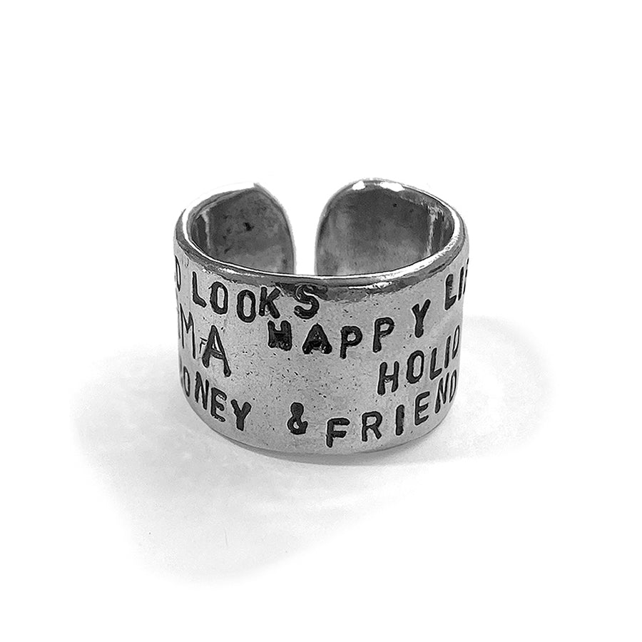 Gem Kingdom Spruchring Words Luck Happy Karma Sterling Silber Unisex
