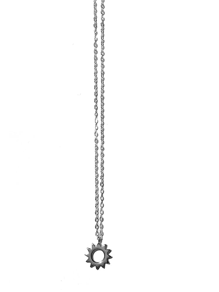 Filigrane Erbskette Sonnen-Anhänger 925 Sterling Silber Rhodiniert