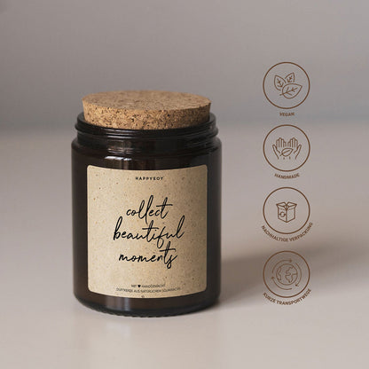 Happysoy Spruchkerze Duftkerze Nachhaltig Vegan Collect Beautiful Moments
