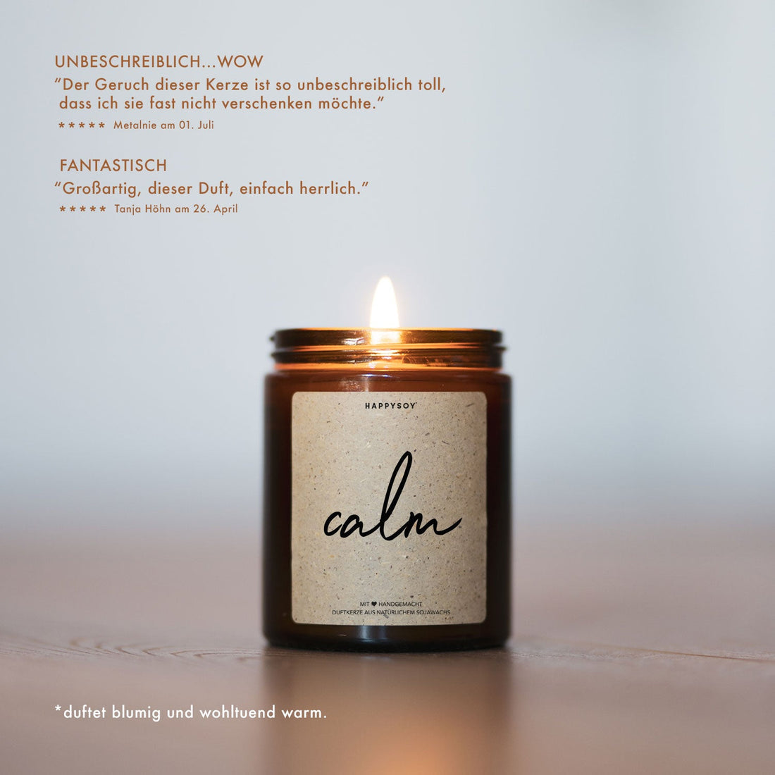 Happysoy Duftkerze Spruchkerze Vegan Nachhaltig Sojawachs Calm