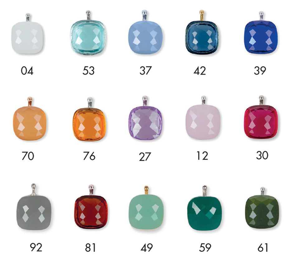 Heide Heinzendorff Creolen-Einhänger Quarzglas Facettiert Alle Farben Sterling Silber Vergoldet Rhodiniert E76