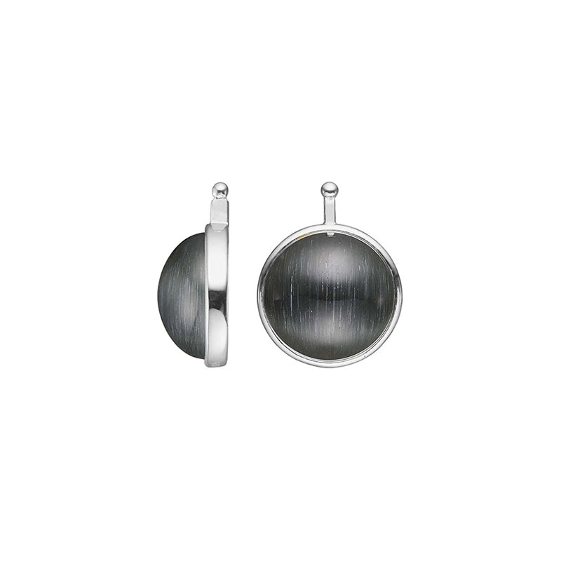 Heide Heinzendorff Creolen-Wechselsystem-Einhänger Katzenauge Grau 13 mm E97 Sterling Silber