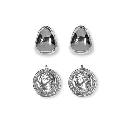 Heide Heinzendorff System-Creolen Eva Einhänger Münzen Klein 925 Sterling Silber