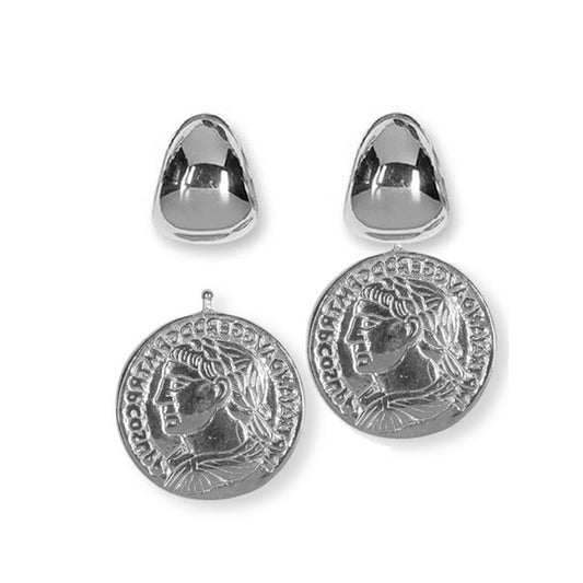 Heide Heinzendorff System-Creolen Eva Einhänger Münzen Gross 925 Sterling Silber