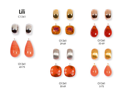 Heide Heinzendorff System-Creolen Lili Sterling Silber Rhodiniert Vergoldet Einhänger Varianten Orange
