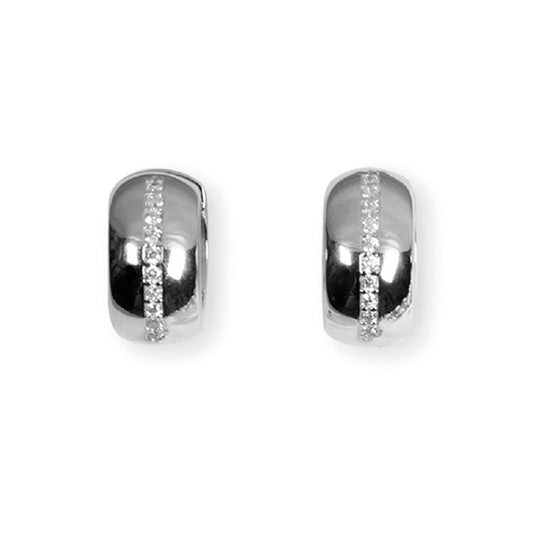 Heide Heinzendorff System-Creolen Lola Pavé Zirkonia 925 Sterling Silber Rhodiniert 
