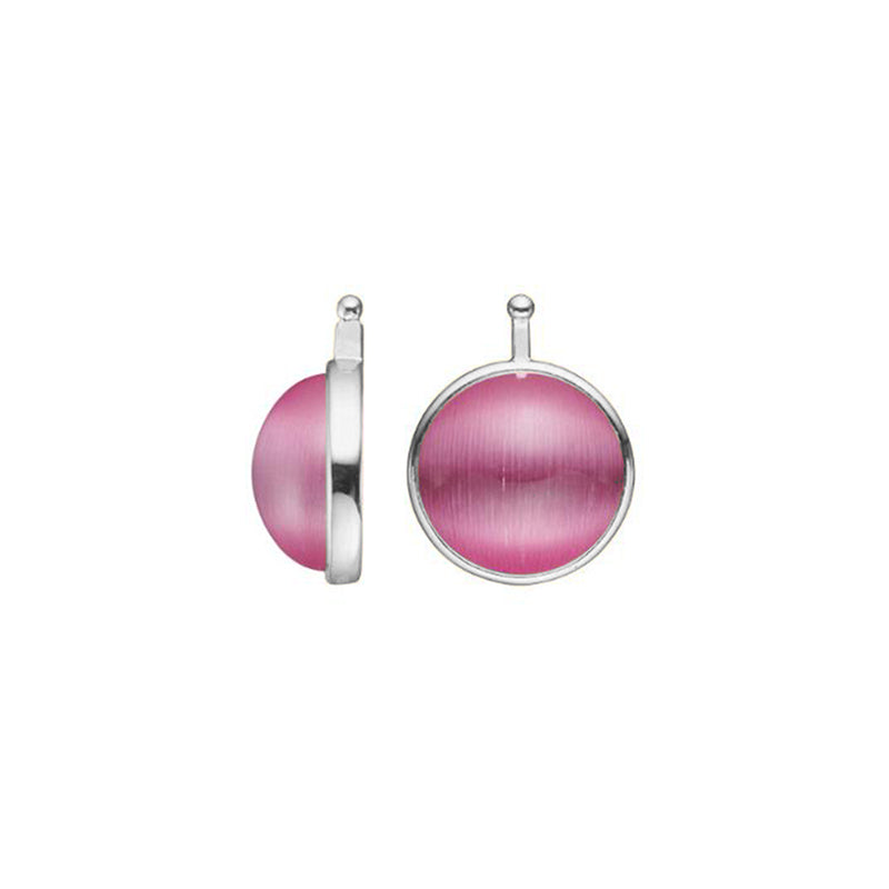 Heide Heinzendorff Creolen-Wechselsystem-Einhänger Katzenauge Rosa 13 mm E97 Sterling Silber