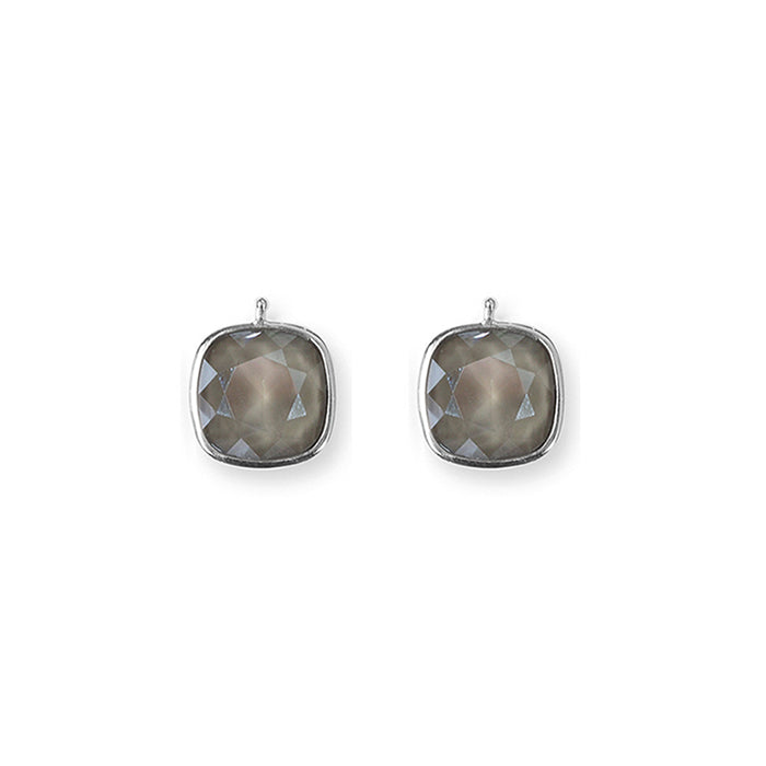 Heide Heinzendorff Wechselsystem-Einhänger Quarzglas Facettiert Grau 925 Sterling Silber E29