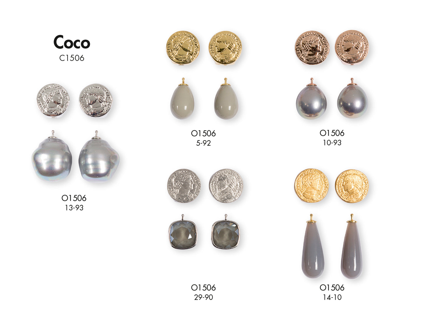 Heide Heinzendorff Münz-Creolen Coco Gold Plattiert 925 Silber Vergoldet Tropfen Einhänger Varianten
