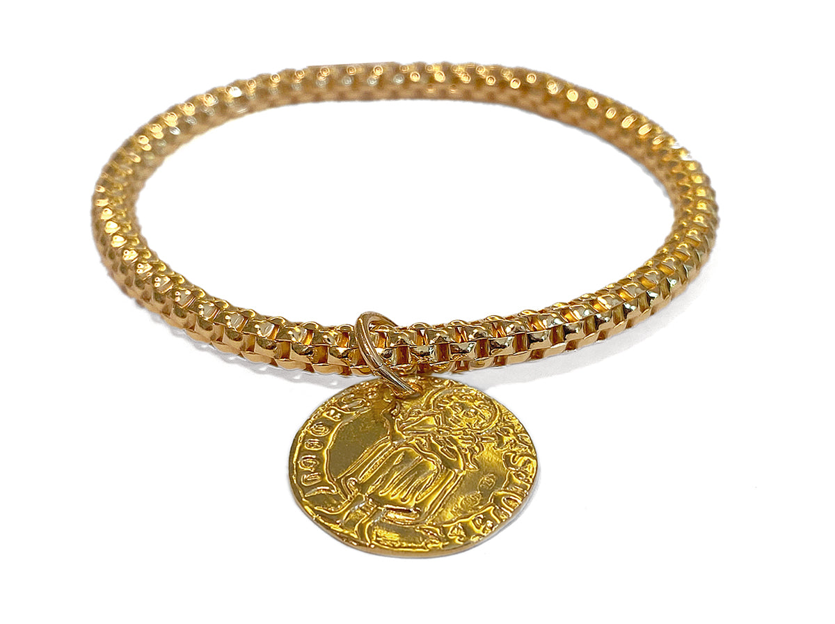 Heide Heinzendorff Armband Münze Sterling Silber Vergoldet Dehnbar