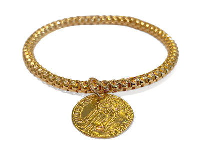 Heide Heinzendorff Armband Münze Sterling Silber Vergoldet Dehnbar
