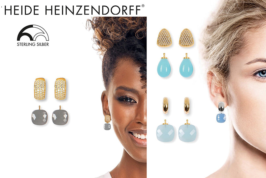 Heide Heinzendorff Wechselsystem-Creolen Einhänger 925 Sterling Silber Gold Plattiert