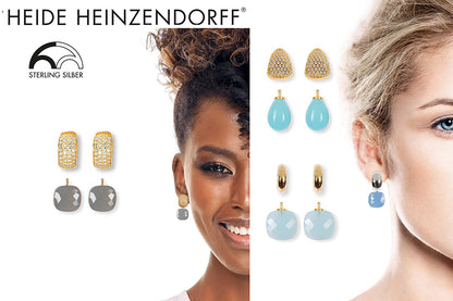 Heide Heinzendorff Wechselsystem-Creolen Einhänger 925 Sterling Silber Gold Plattiert