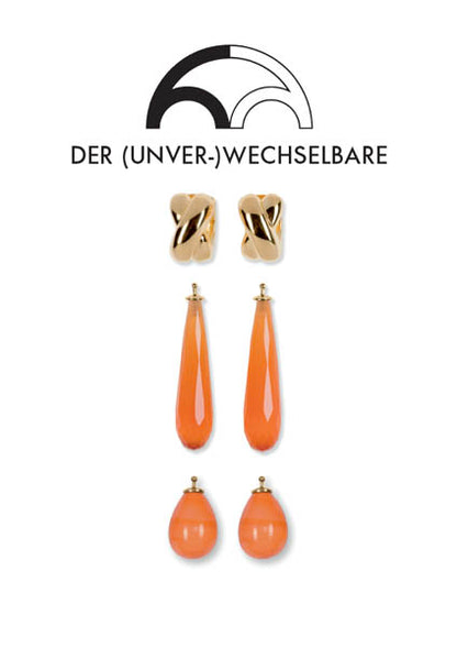 Heide Heinzendorff Wechselsystem Creolen Einhänger 925 Sterling Silber Rhodiniert Vergoldet Rosévergoldet