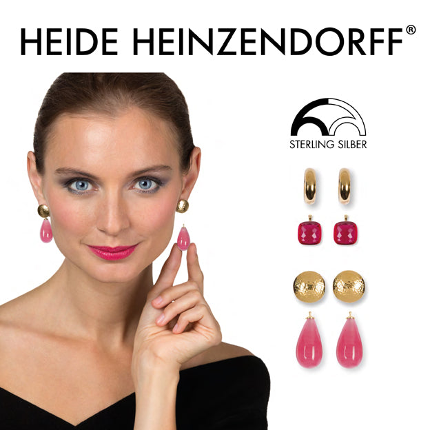 Heide Heinzendorff System-Creolen 925 Silber Rhodiniert Vergoldet Wechselsystem-Einhänger