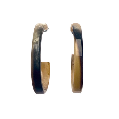 Horncreolen Oval 60 mm Silber