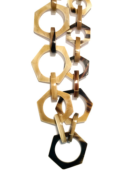Lange Hornkette Großgliedrig 120 cm Lang Statement Unikat