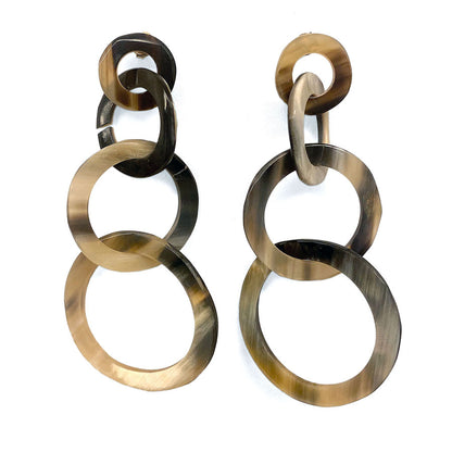 Hornohrringe Ketten-Design Lang Statement Unikat Silber