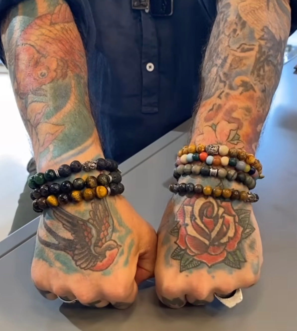 ICON Design Living Armbänder Buddha Natursteine Dehnbar Unisex