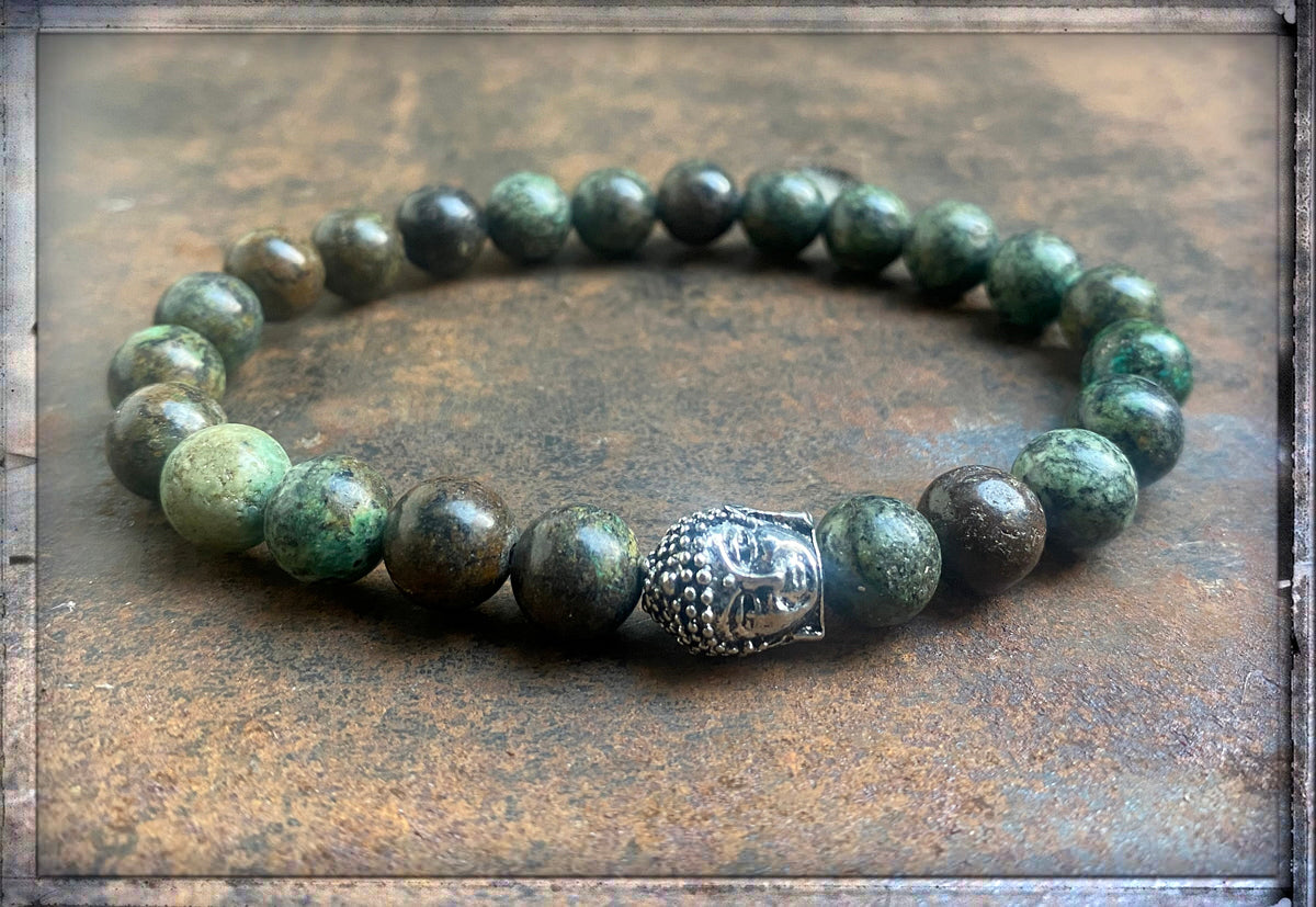 ICON Design Living Armband Buddha Afrikanischer Türkis Dehnbar Unisex