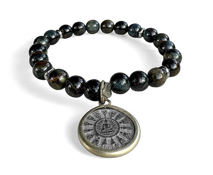ICON Design Living Buddha-Armband Tigerauge Dehnbar Unisex