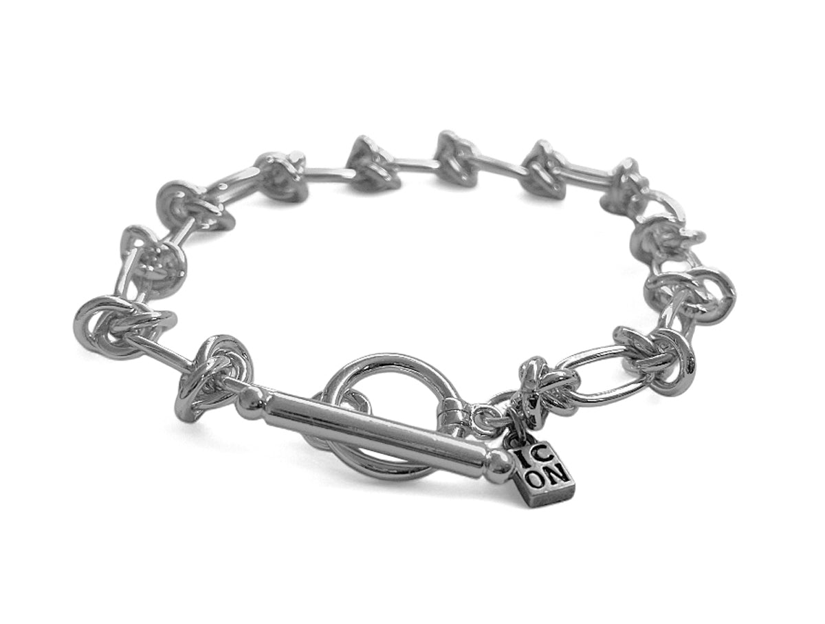ICON Design Living Armband Knoten-Design Versilbert