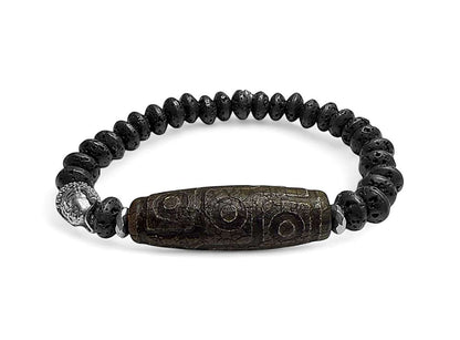 ICON Design Living Lavastein-Armband Tibet Stein Buddha Dehnbar