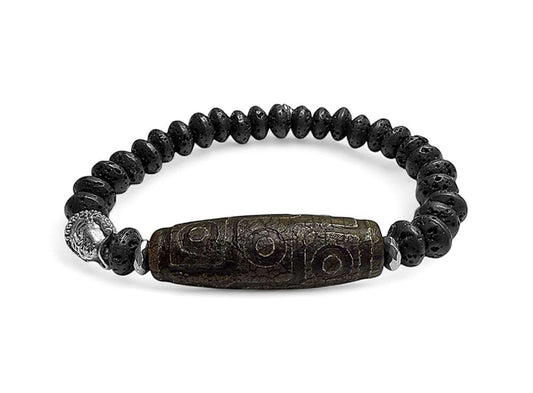 ICON Design Living Lavastein-Armband Tibet Stein Buddha Dehnbar