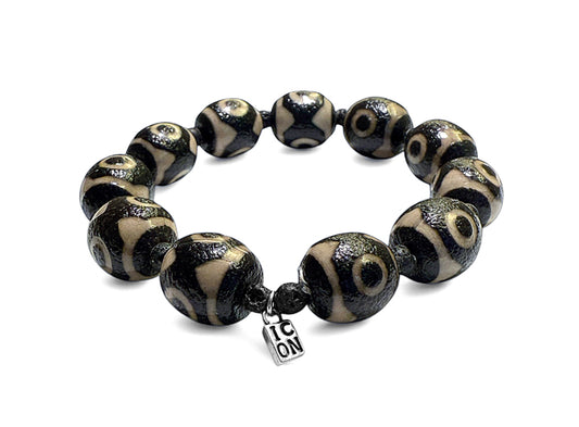 ICON Design Living Armband Tibet Tibetische Steinperlen Dehnbar